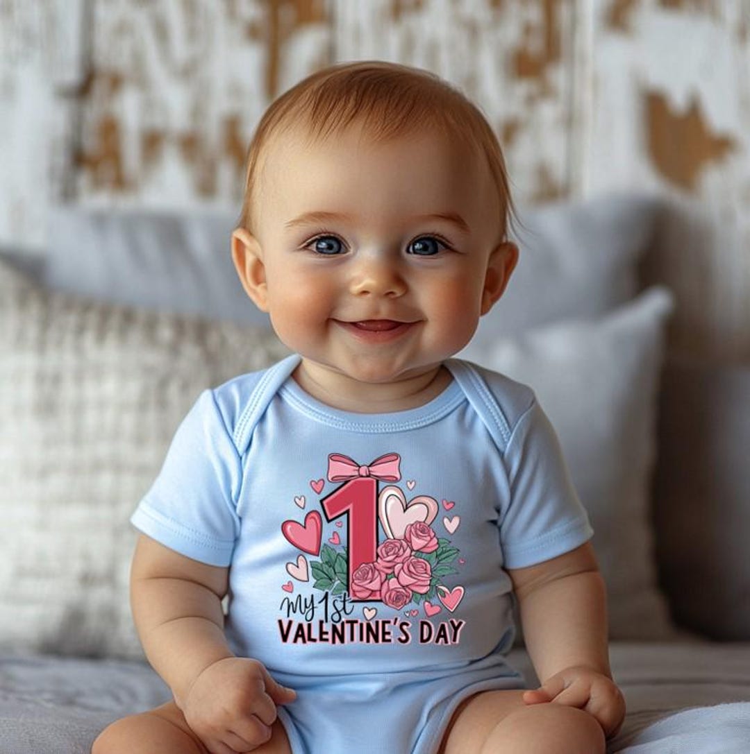 My 1st Valentine's Day Bamboo Romper main image 1