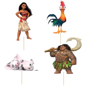 24 pieces Moana cake cupcake toppers