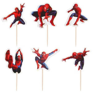 24 pieces spiderman cake cupcake toppers