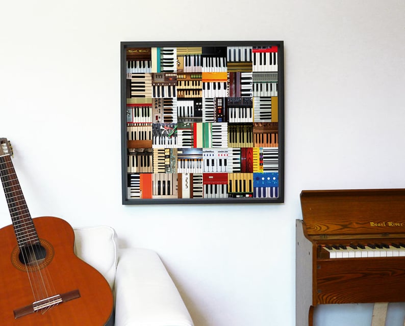 Keyboards Vintage Keys Wall Art Gift for Musician Etsy