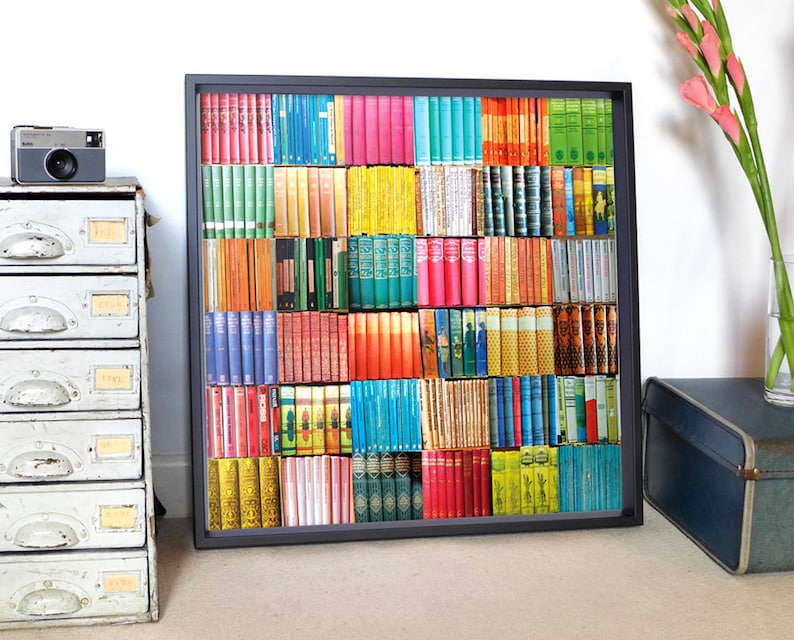 Books Bookshelf Wall Art Digital Wall Decor Downloadable Etsy