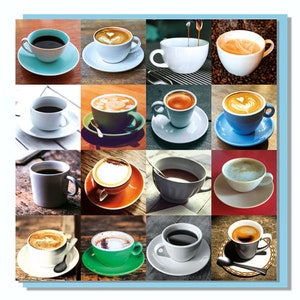 Biglietto d'auguri per compleanno con caffè