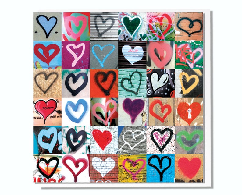 Love Hearts Graffiti Card image 1
