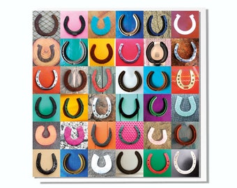 Tarjeta de buena suerte: herraduras