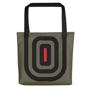 Graphic Tote Bag Grey Black / Modern shopping bag / image 1