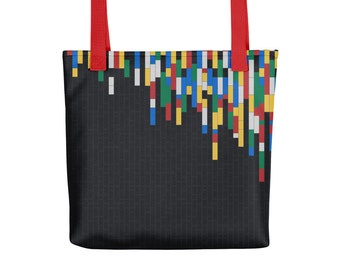 Dark Grey Building Blocks Tote Bag – Colorful Cascade Design