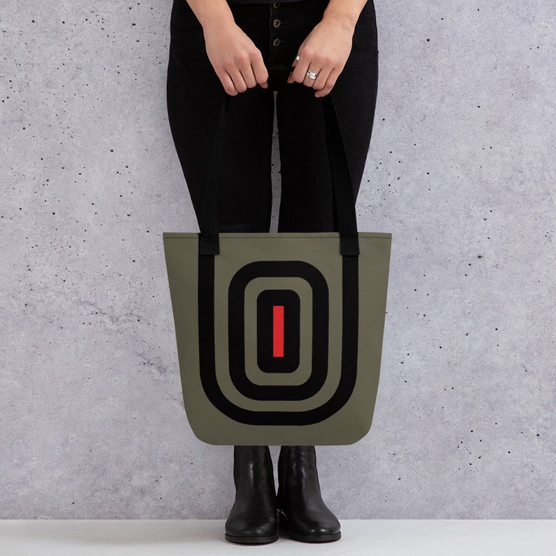 Graphic Tote Bag Grey Black / Modern shopping bag / image 2