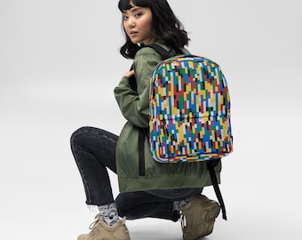 Building Blocks Backpack: Colorful Laptop Bag, Water-Resistant