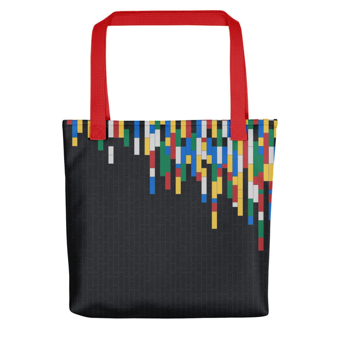 Building Blocks Tote Bags Dark Grey / Fashion Tote Bag for Women / Cute Birthday Girl Gift Idea