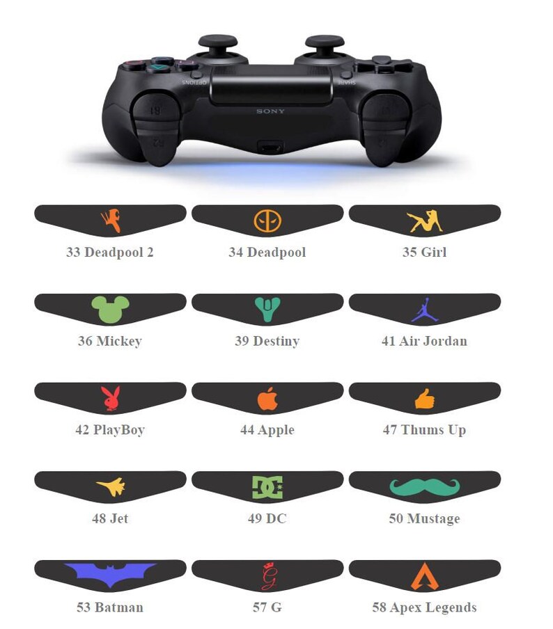 2 X PS4 Light Bar Vinyl Decals for PS4 Controller - Etsy