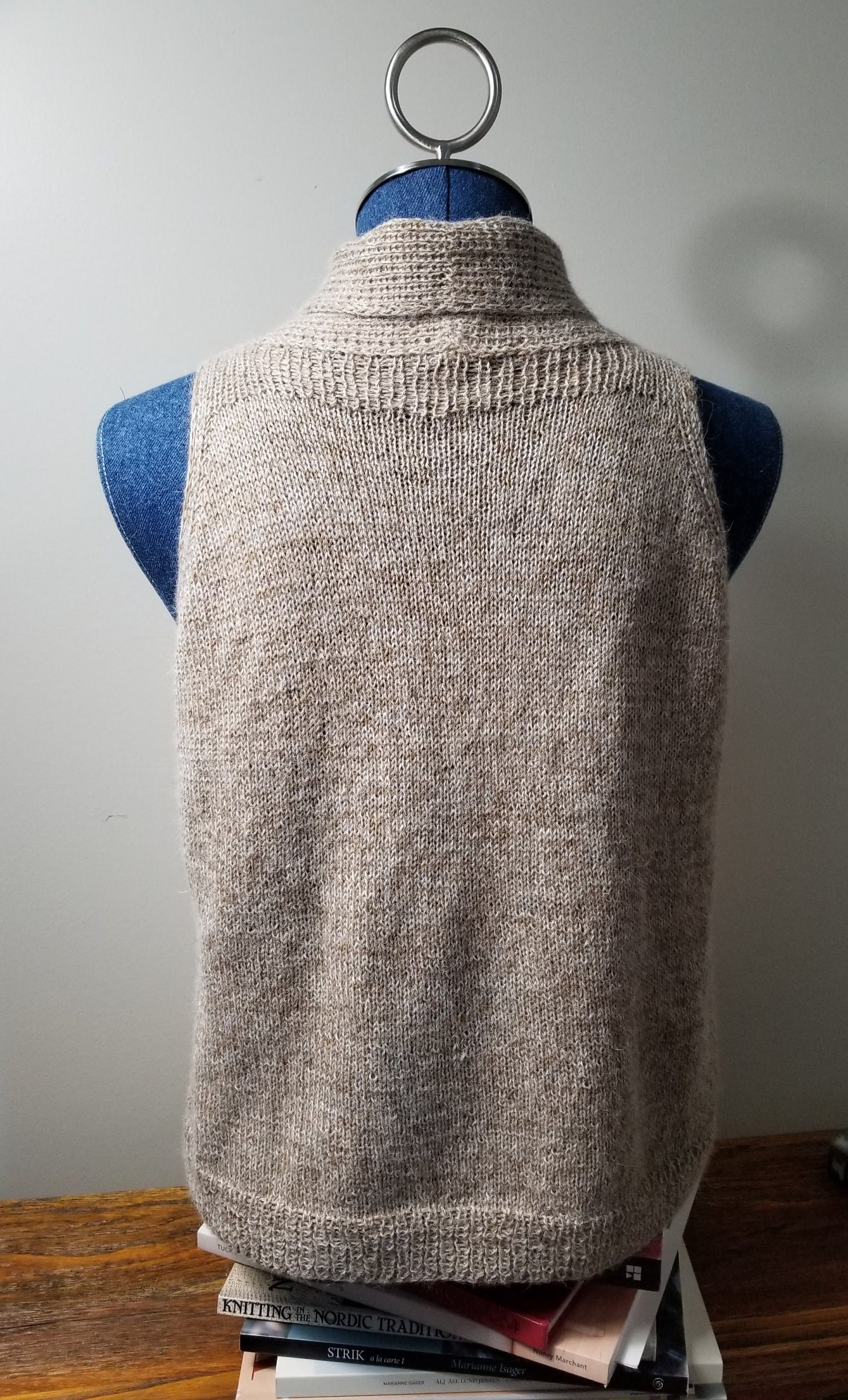 Cozy Shawl Collar Vest Flattering pdf knitting pattern in 9 sizes