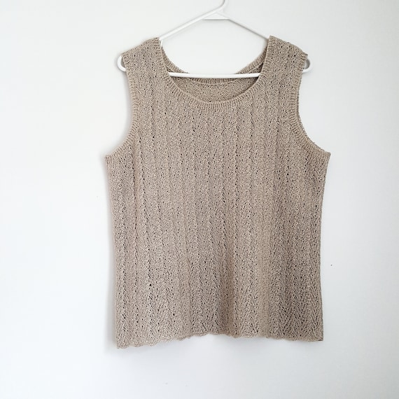 Herringbone Sleeveless Summer Tank Top Knitting Pattern Instant Download pdf