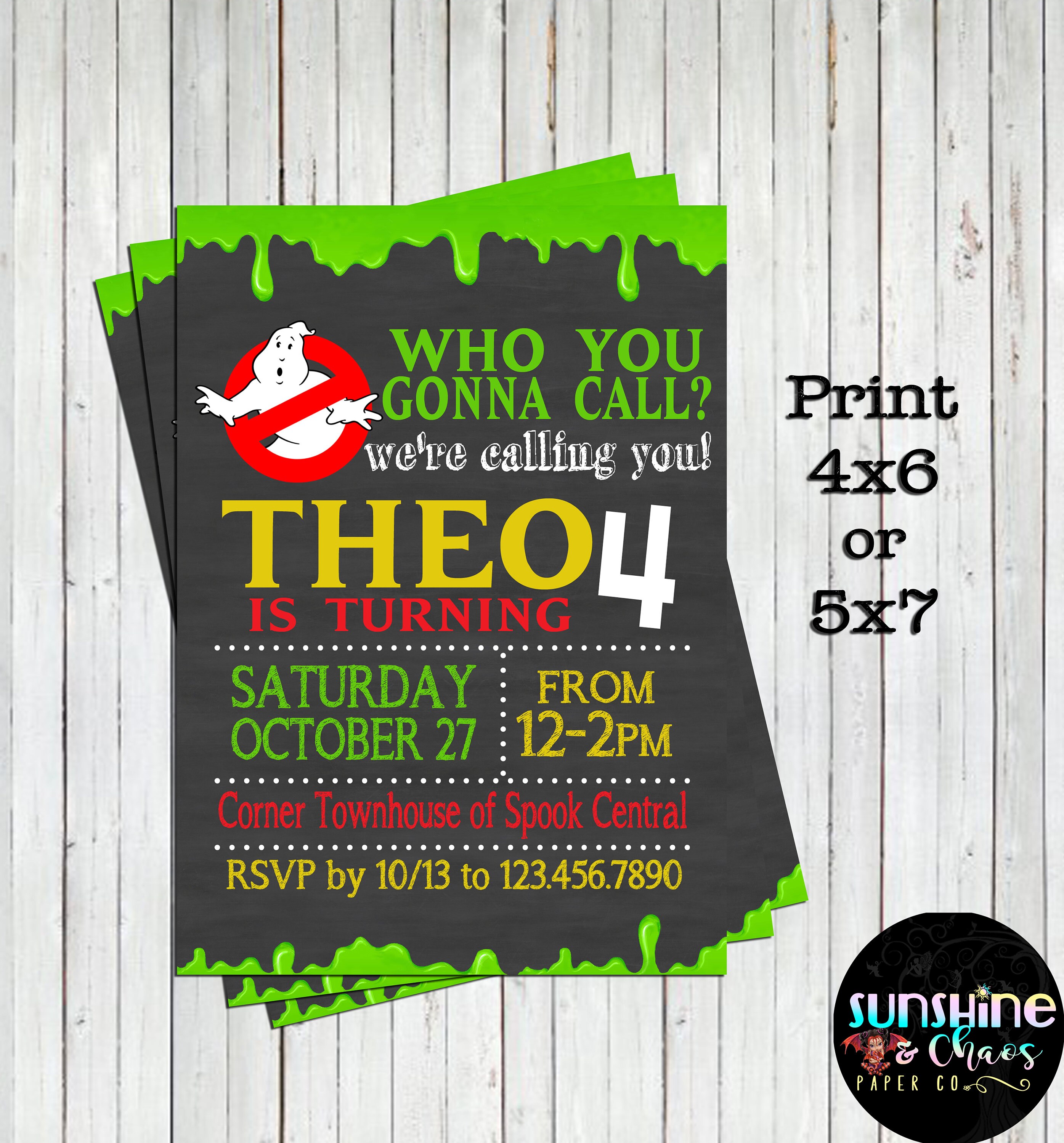 Ghostbusters Invitation Ghostbusters Invite Ghostbusters Etsy
