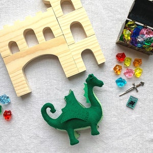Fairy Felt Dragon Sewing Pattern DIY Medieval Pretend Play Stuffie