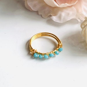 Wire Crystal Rings, wire wrapped ring, handmade wire ring, stackable ring, dainty gold ring, gold and silver ring, stacking ring set