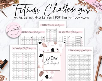 digital stickers for personal and commercial use Woman clipart workout plank 30 days challenge png graphics
