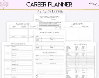 Karriereplaner, Jobplanungsbeilage, Dream Job Application Tracker