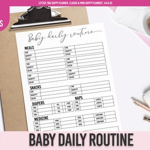 Baby Daily Routine Planner, Baby Eating Schedule, Baby Sleeping Schedule Planner image 1