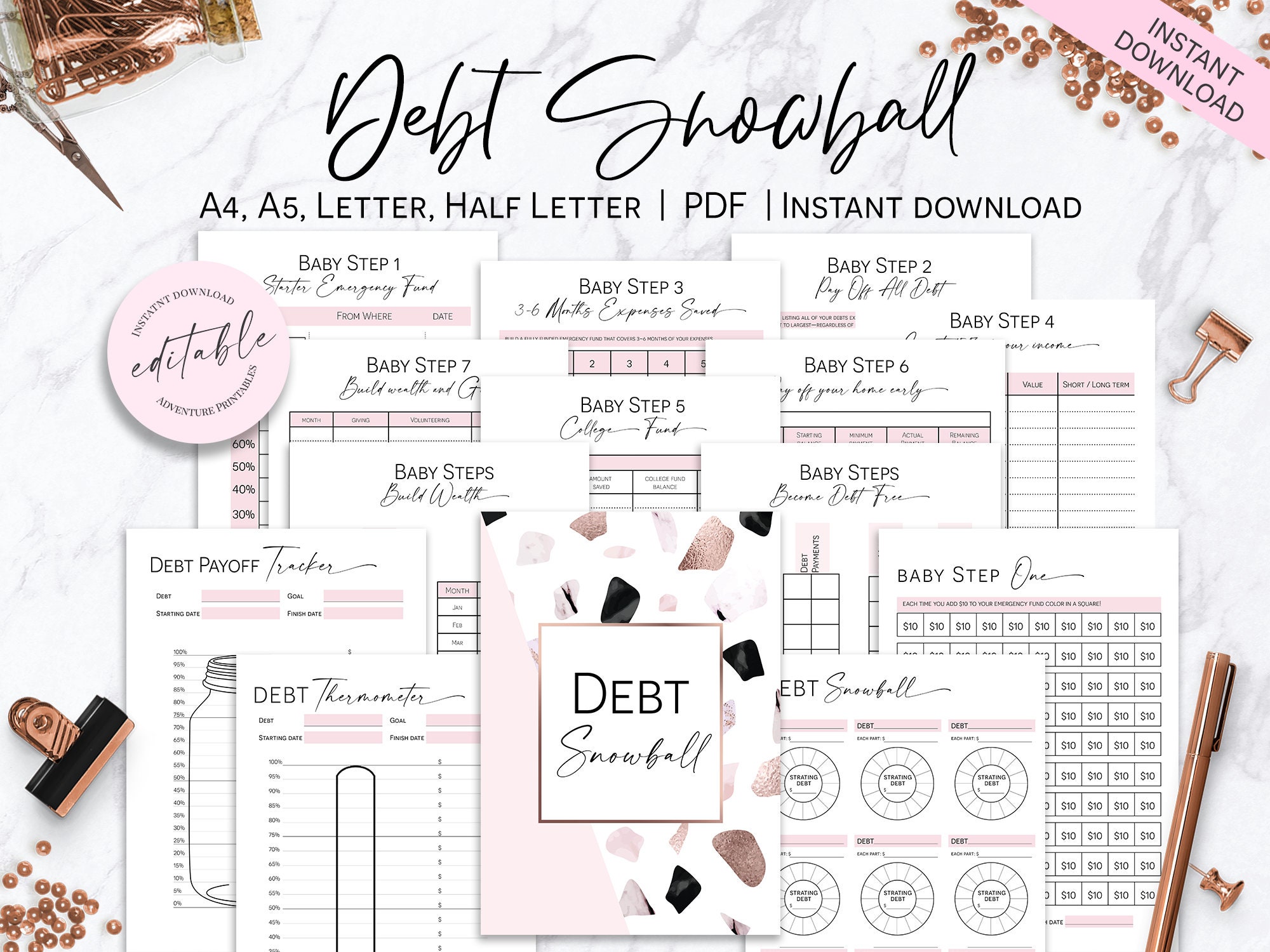 Baby Steps Progress Tracker Printable Planner Pages in A4 Ans | Etsy ...