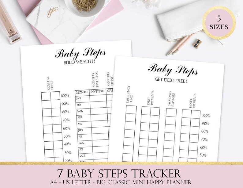 Baby Steps Tracker Dave Ramsey Get Out of Debt Tracker | Etsy
