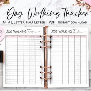 Dog Walking Tracker, Dog Walking Schedule, Pet Walking Tracker, Pet Planner, Printable Happy Planner Insert