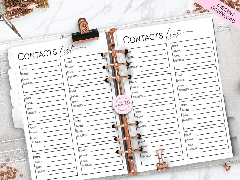 Contacts Page , Personal Contacts List, Phone Numbers List, Email