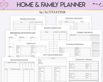 Home And Family Planner, Household Information Binder