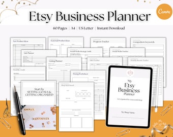Etsy Business Planner Bundle, Etsy Shop Planer, Kreativer Business Planner, Small Business Management, Marketing und Finanzen