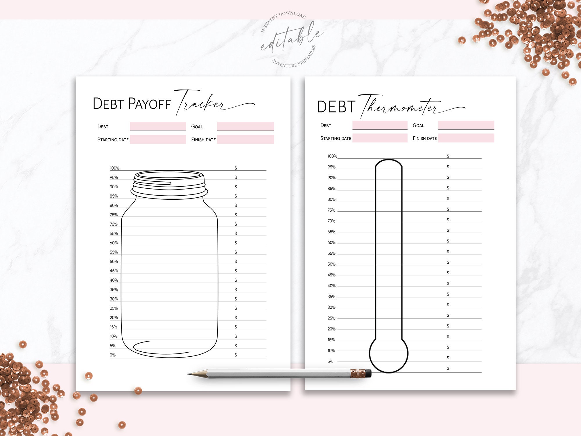 Debt Payments Tracker, Debt Payoff Tracker, Debt Snowball Tracker, Debt ...