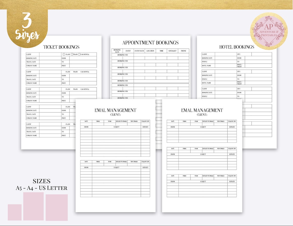 Virtual Assistant Business Planner Bundle Personal Assistant Etsy