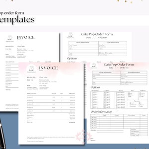 Custom Cake Pop Order Form, Bakery Forms, Cake Pop Order Form, Baking ...