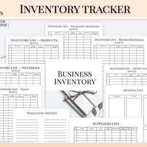 Inventory Tracker, Etsy Shop Products Inventory Tracker, Business Inventory Organizer