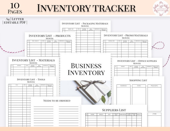 Inventory Tracker, Etsy Shop Products Inventory Tracker, Business Inventory Organizer