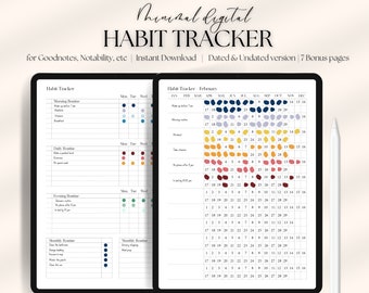 Täglicher Habit tracker für Ipad und Tablet, Routine tracker, Motivation habit tracker, digitale und druckbare Vorlage