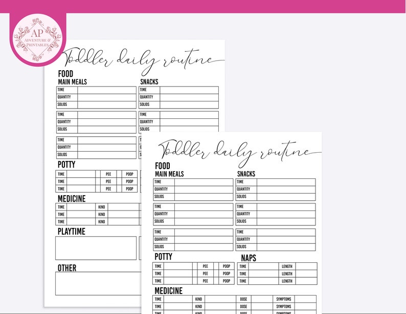 Toddler Daily Routine Planner, Toddler Eating Schedule, Toddler Sleeping Schedule Planner image 5