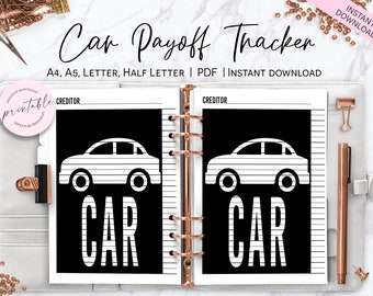 Autobetalingen tracker, auto uitbetaling tracker, schuldbetalingen, kleur in betalingen tracker, Dave Ramsey,