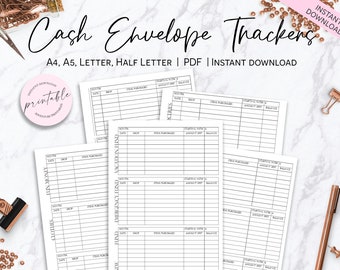 Cash Budget Envelope System Tracker, Printable Cash Envelope, Monthly Cash Budget System