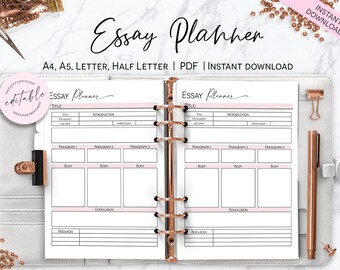 Essay Planner, Collage Student Essay Planner, Essay Writing Template