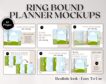 Ring Bound Planner Canva Mockup, Canva Planner Mockup, Printable Planner Mockup in Canva