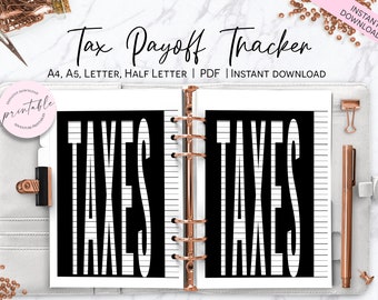 Taxes Payoff Tracker, Color In Taxes Payments Tracker, Debt Payments Tracker