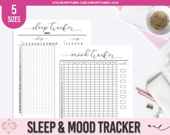 Sleep Tracker and Mood Tracker, Monthly Sleep Log, Nap & Mood Tracker