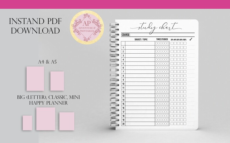Study Chart Small Study Chart and Study Strategy Planner Student Study Planner - Etsy Schweiz