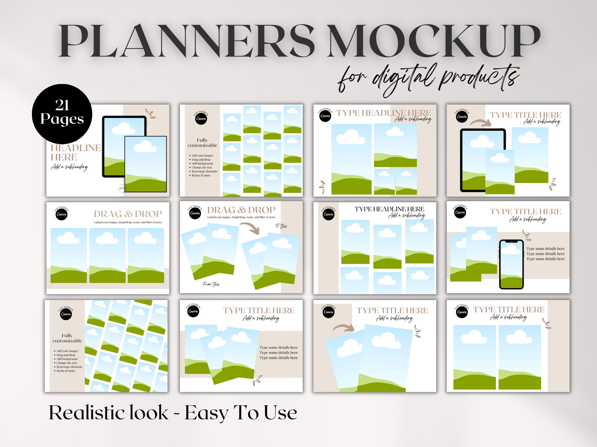 Editable Printable Planner Listing Image Templates, Printable Planner ...