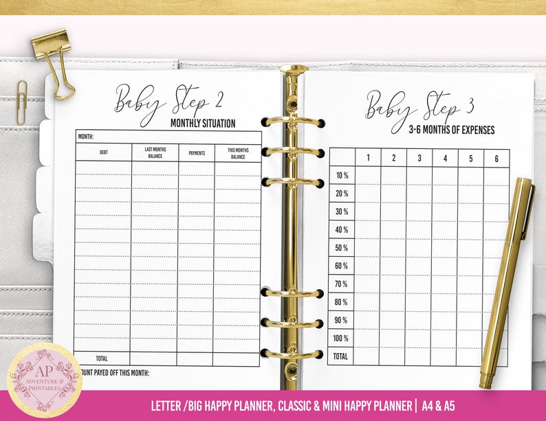 Baby Steps Progress Tracker, Debt Payoff Tracker, Debt Snowball Planner ...