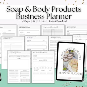 Soap Maker Business Planner, Bath And Body Products Maker Business, Bath Bomb Maker Business Planner