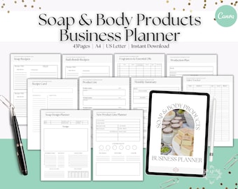 Soap Maker Business Planner, Bath And Body Products Maker Business, Bath Bomb Maker Business Planner