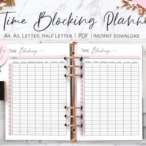 Time Blocking Planner, Student Time Blocking, Studying Time Blocking Planner, Study Tracker