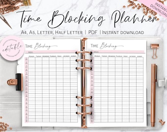 Zeitblocker Planer, Studentenzeitblocker, Lernzeitblocker Planner, Lerntracker