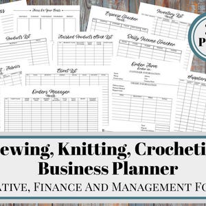 Sewing, Knitting, Crocheting Business Planner and Manager, Business Finance and Business Management Printable Forms, Product Inventory image 1