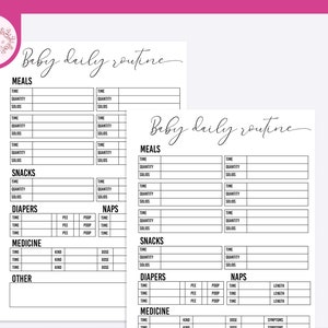 Baby Daily Routine Planner, Baby Eating Schedule, Baby Sleeping Schedule Planner image 5